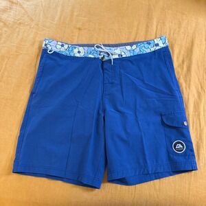 Allyance Mens‎ Board Shorts Size 38 Floral Trim Cargo Pocket Swim Trunks 81882